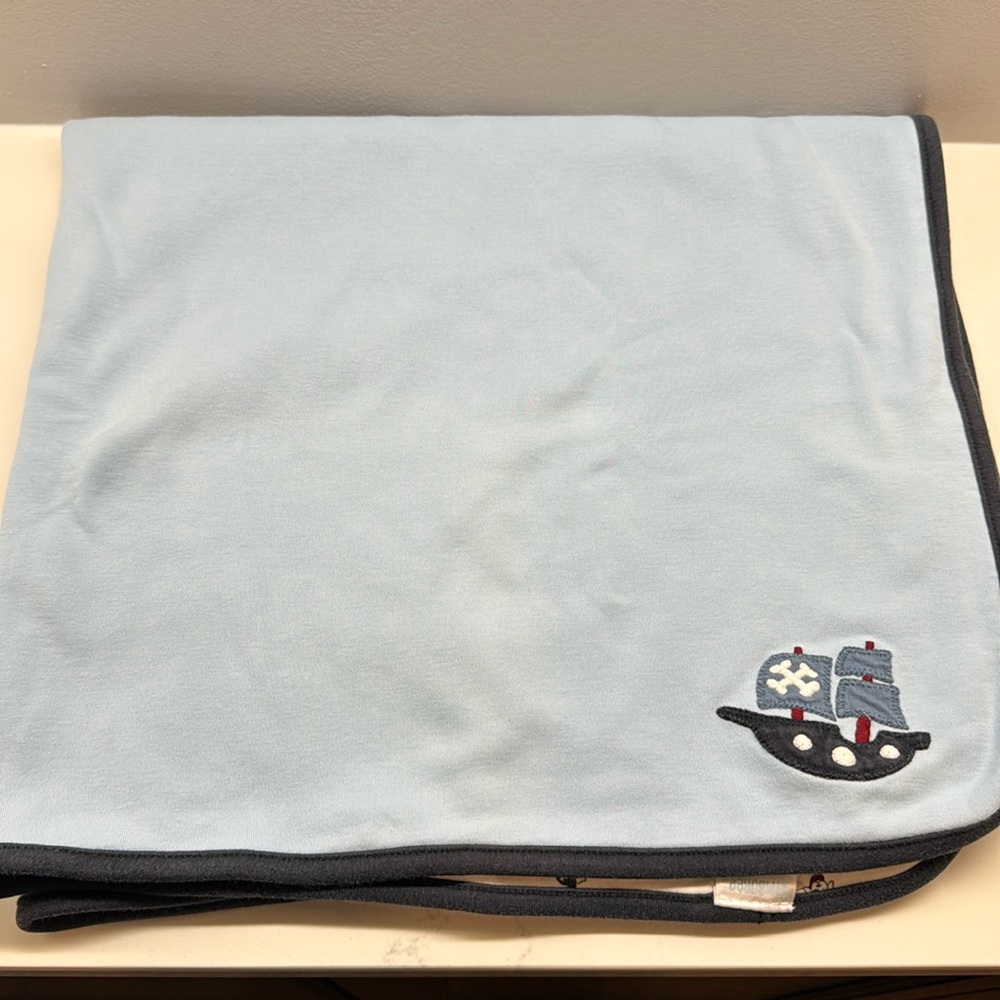 Gymboree Vintage pirate ship blanket. Tag year 2009.